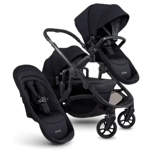 ICANDY Orange 4 Double Pushchair Bundle with Second Seat Fabric - Jet (Black Edition)