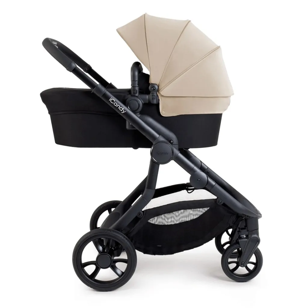 ICANDY Orange 4 Double Pushchair Bundle with Second Seat Fabric - Jet (Latte)