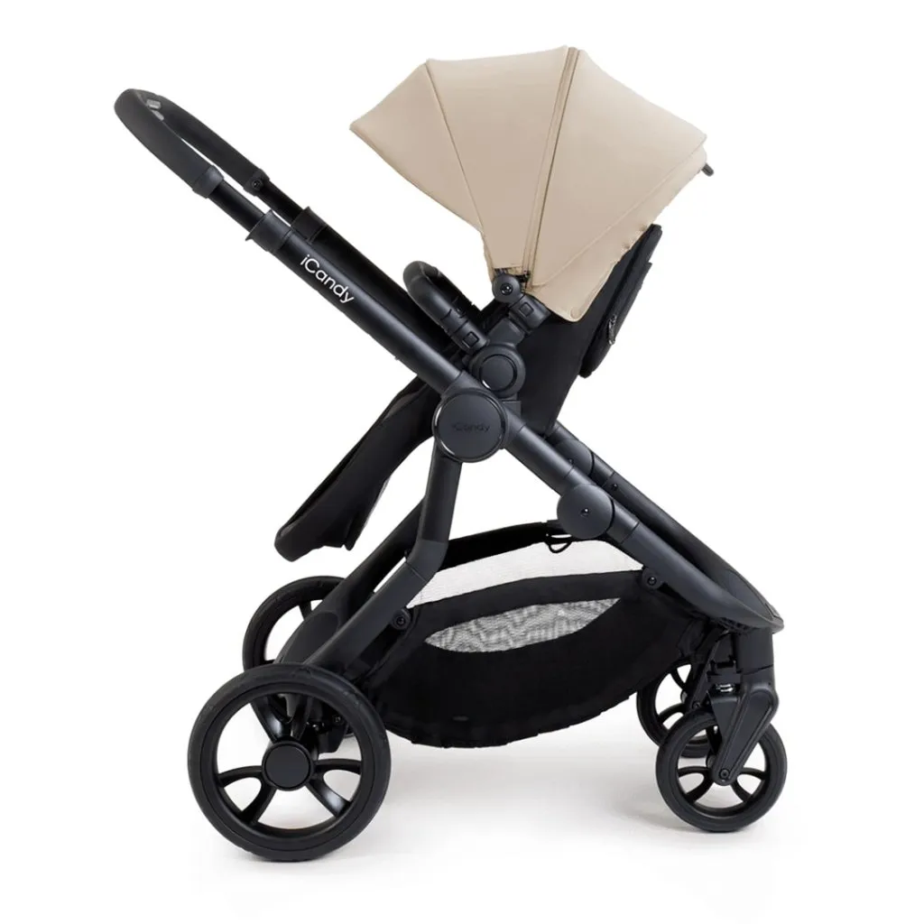 ICANDY Orange 4 Double Pushchair Bundle with Second Seat Fabric - Jet (Latte)