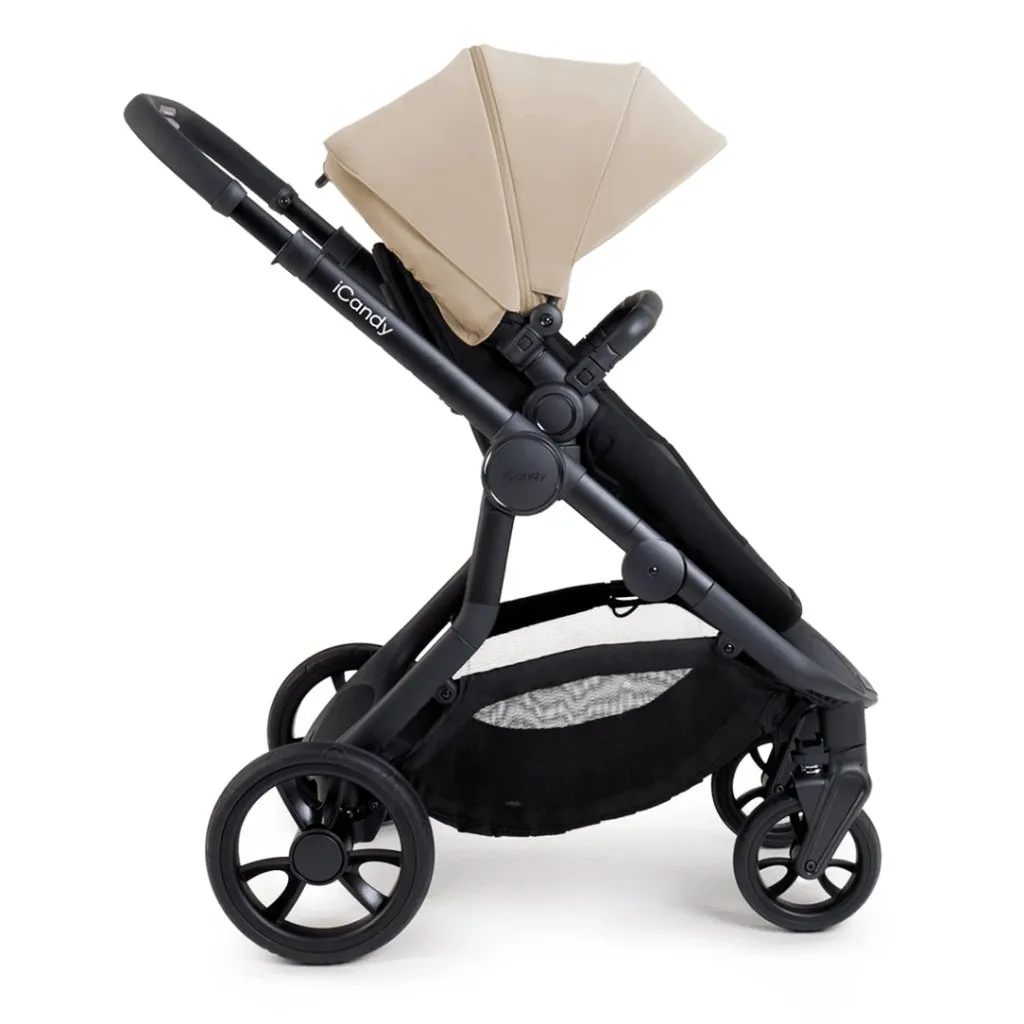 ICANDY Orange 4 Double Pushchair Bundle with Second Seat Fabric - Jet (Latte)