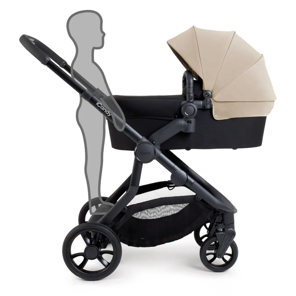 ICANDY Orange 4 Double Pushchair Bundle with Second Seat Fabric - Jet (Latte)