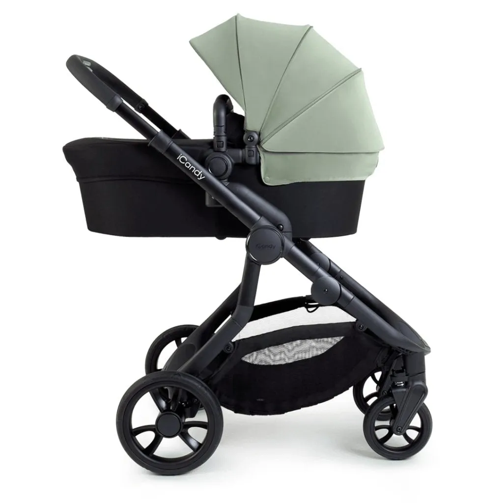 ICANDY Orange 4 Double Pushchair Bundle with Second Seat Fabric - Jet (Pistachio)
