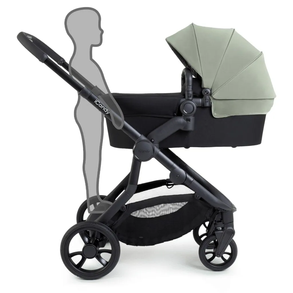 ICANDY Orange 4 Double Pushchair Bundle with Second Seat Fabric - Jet (Pistachio)