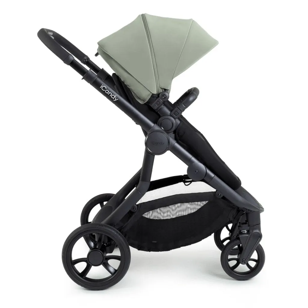 ICANDY Orange 4 Double Pushchair Bundle with Second Seat Fabric - Jet (Pistachio)