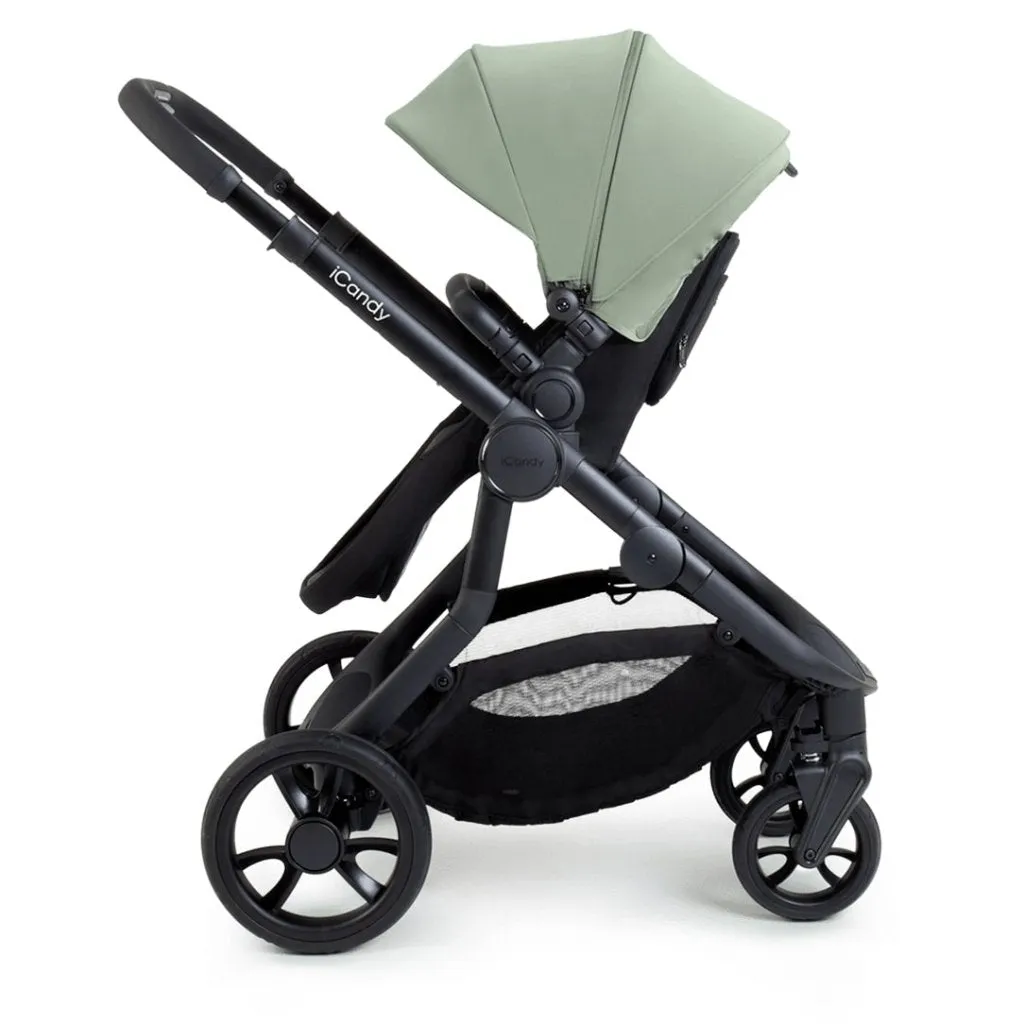 ICANDY Orange 4 Double Pushchair Bundle with Second Seat Fabric - Jet (Pistachio)