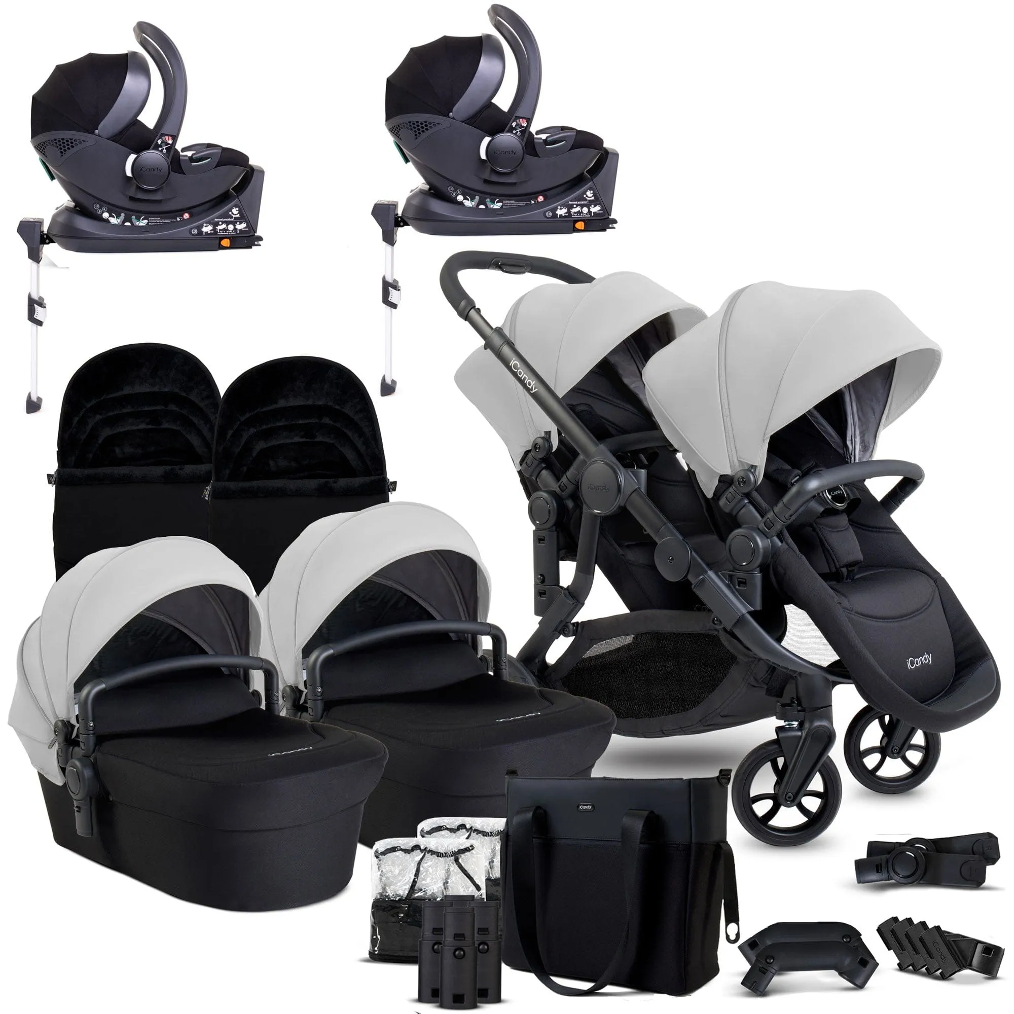 iCandy Orange 4 Twin Complete Cocoon Travel System in Glacier