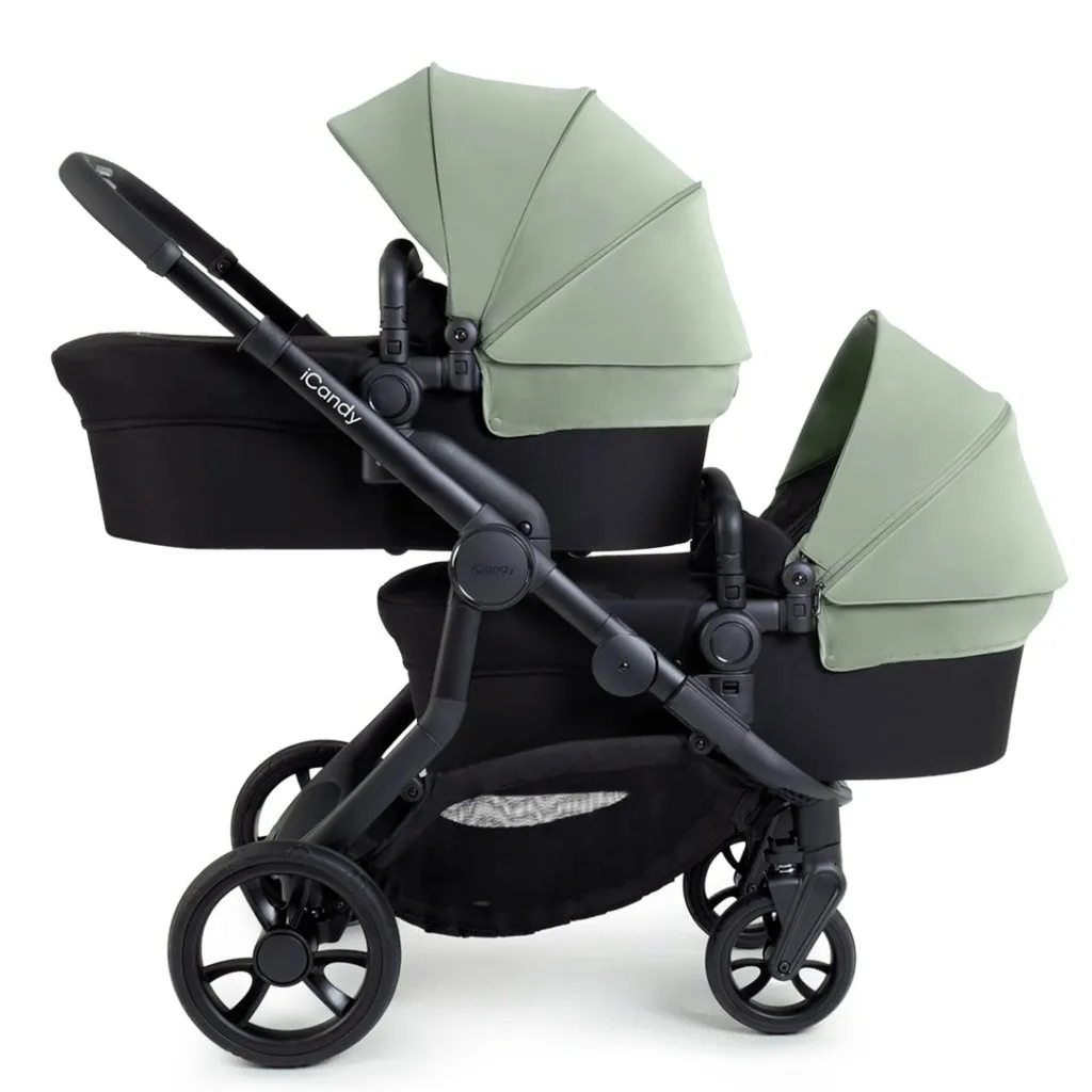 ICANDY Orange 4 Twin Complete Pushchair Bundle - Jet (Pistachio)