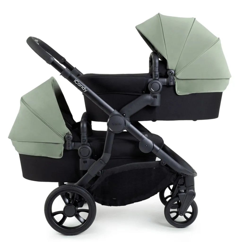 ICANDY Orange 4 Twin Complete Pushchair Bundle - Jet (Pistachio)