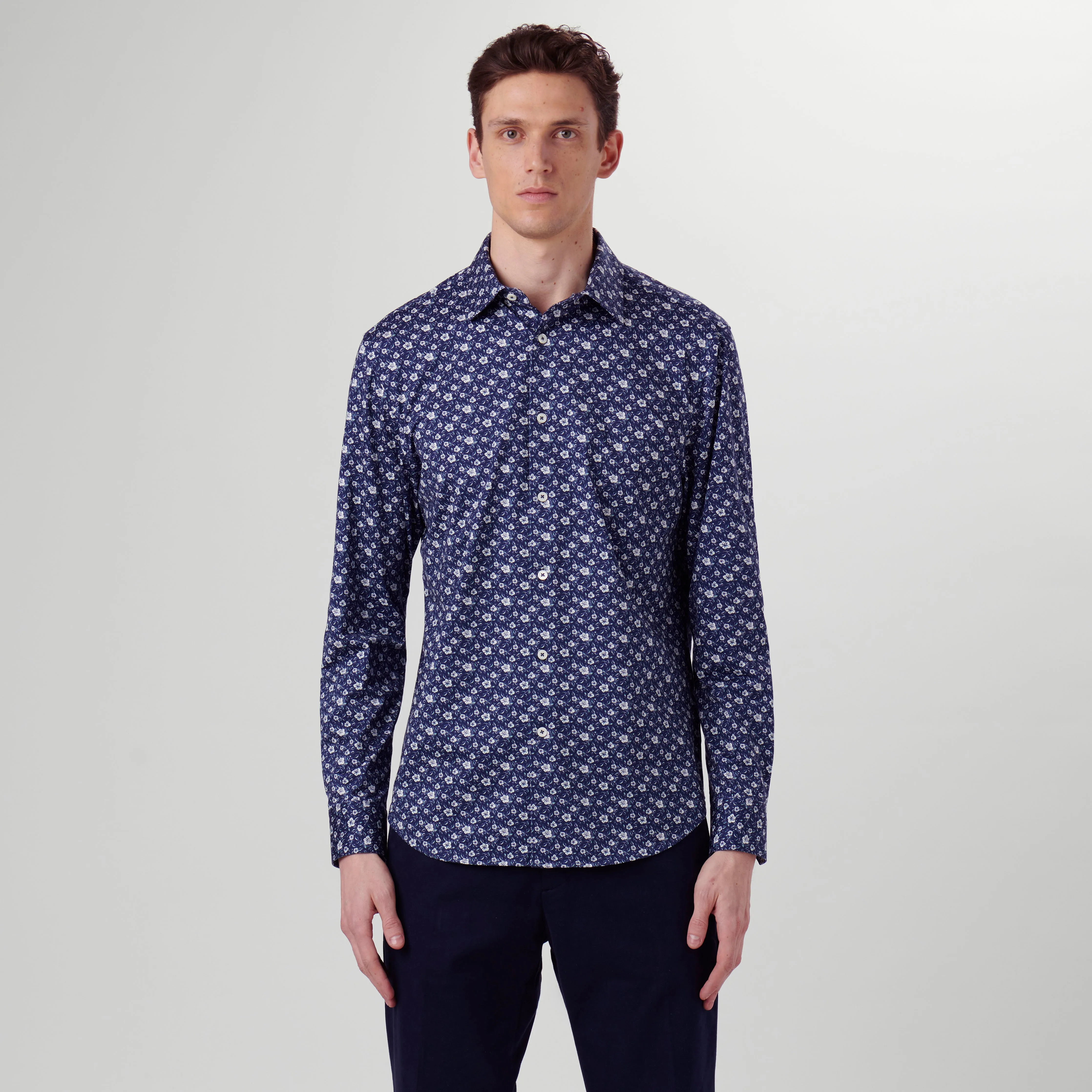 James Floral Pin Check OoohCotton Shirt