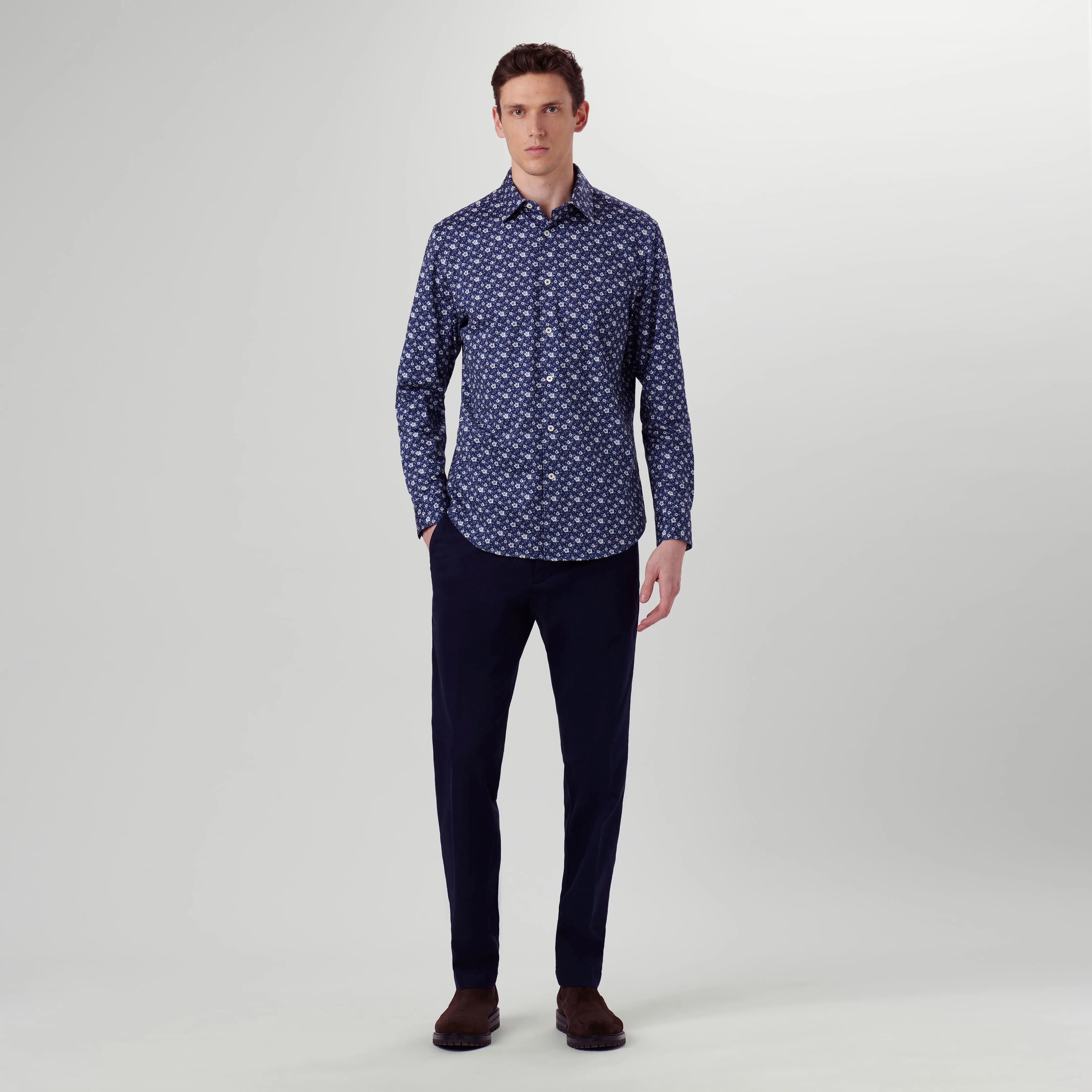 James Floral Pin Check OoohCotton Shirt