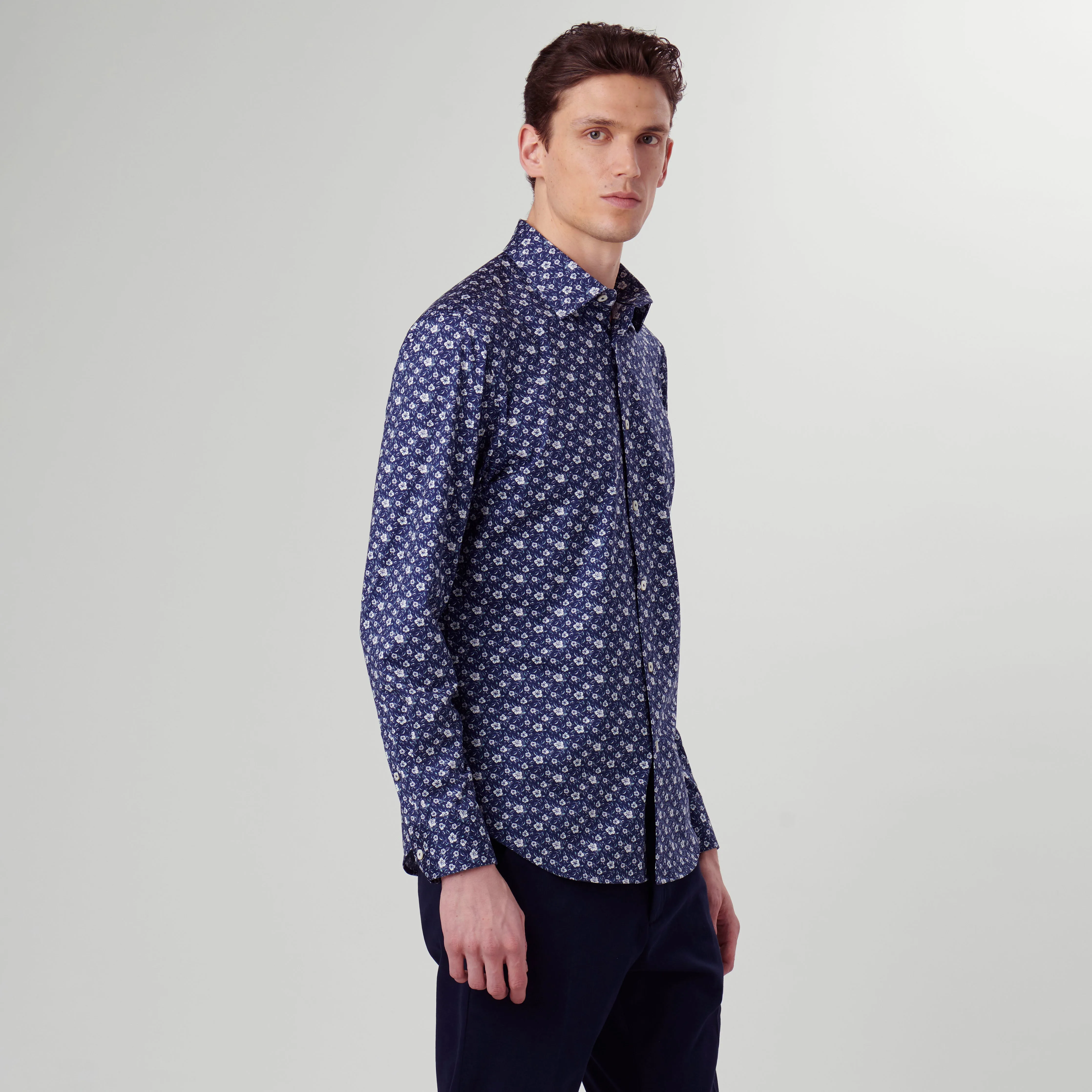 James Floral Pin Check OoohCotton Shirt