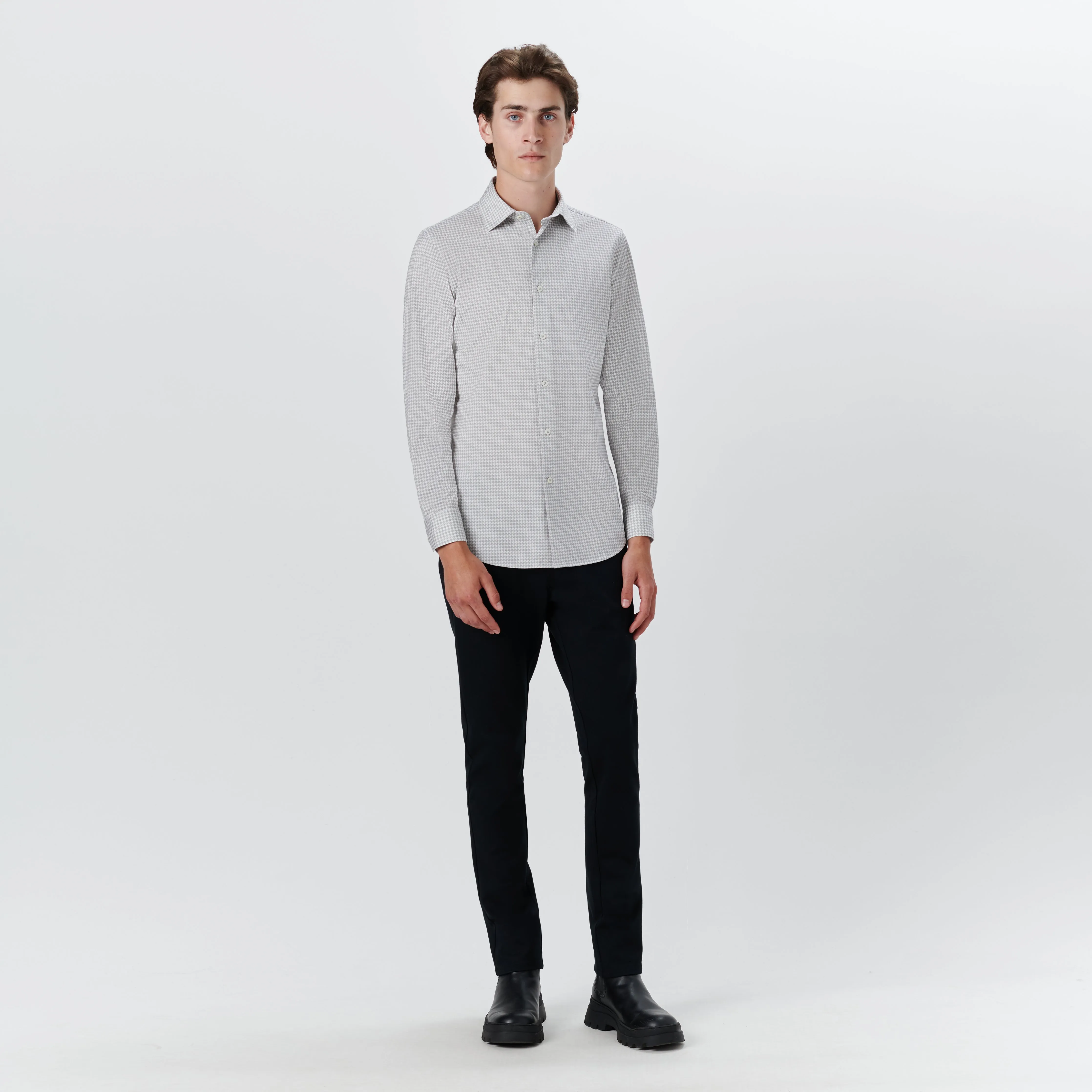 JAMES Hound's Tooth Check OoohCotton Shirt