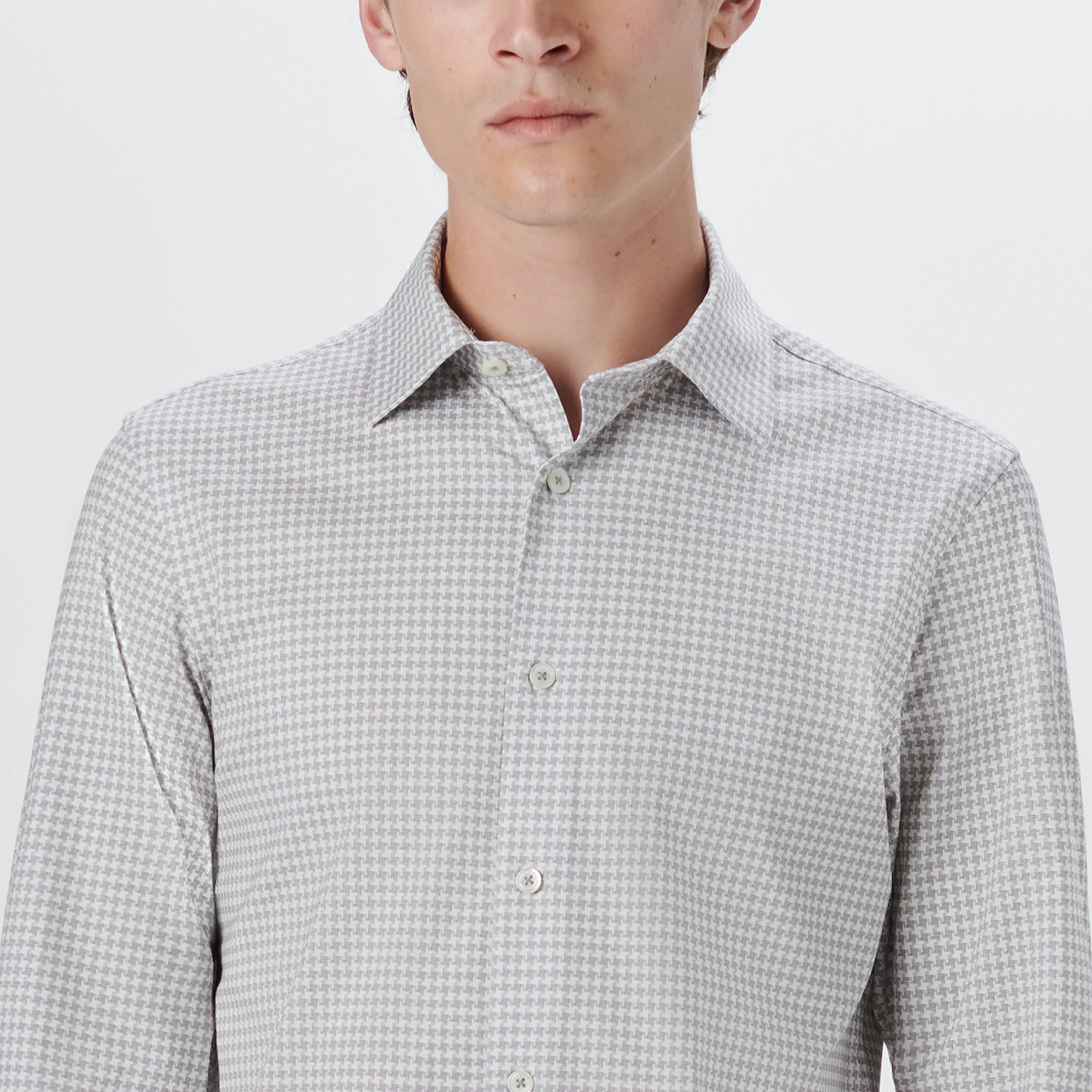 JAMES Hound's Tooth Check OoohCotton Shirt