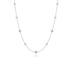 Lafonn Simulated Diamond Trillium Station Necklace N0352CLP