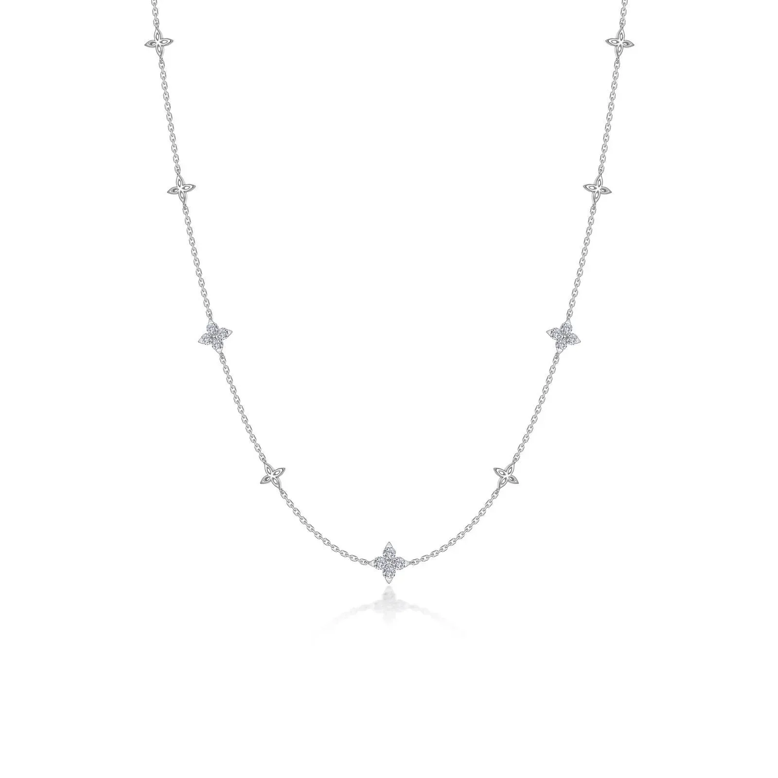 Lafonn Simulated Diamond Trillium Station Necklace N0352CLP