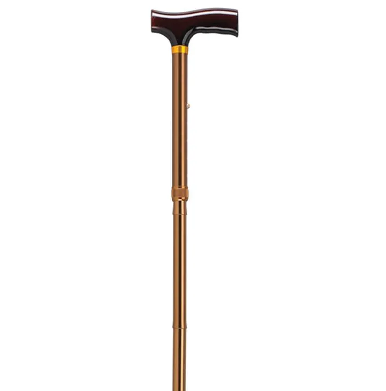Lightweight Adjustable Folding Cane with T Handle, Bronze - 1 Each