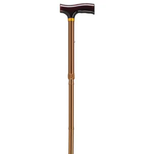 Lightweight Adjustable Folding Cane with T Handle, Bronze - 1 Each