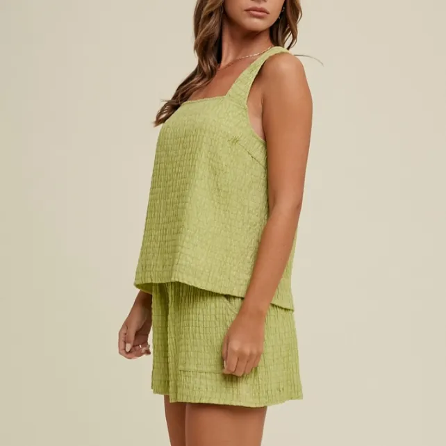 Limelight Shirred Two Piece Tank & Shorts Set-FINAL SALE