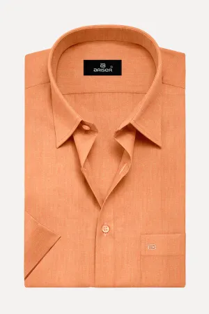Luxor - Peach Orange Formal Shirts for Men | Ariser