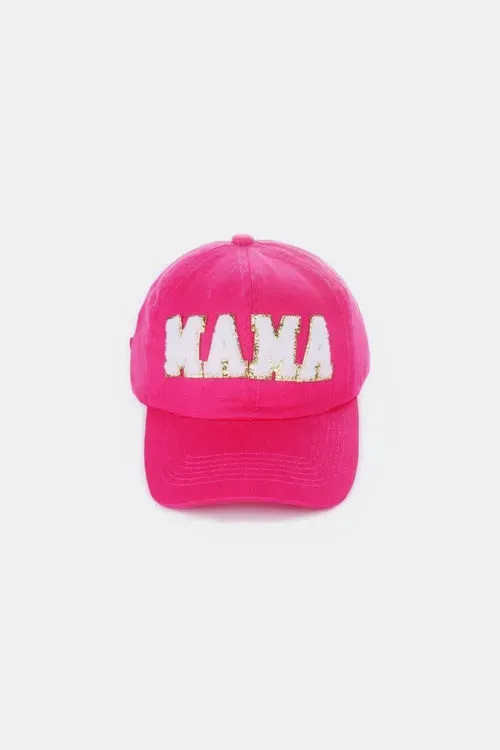 MAMA Chenille Patch Baseball Cap - Washed Cotton City Hat | Femstylo
