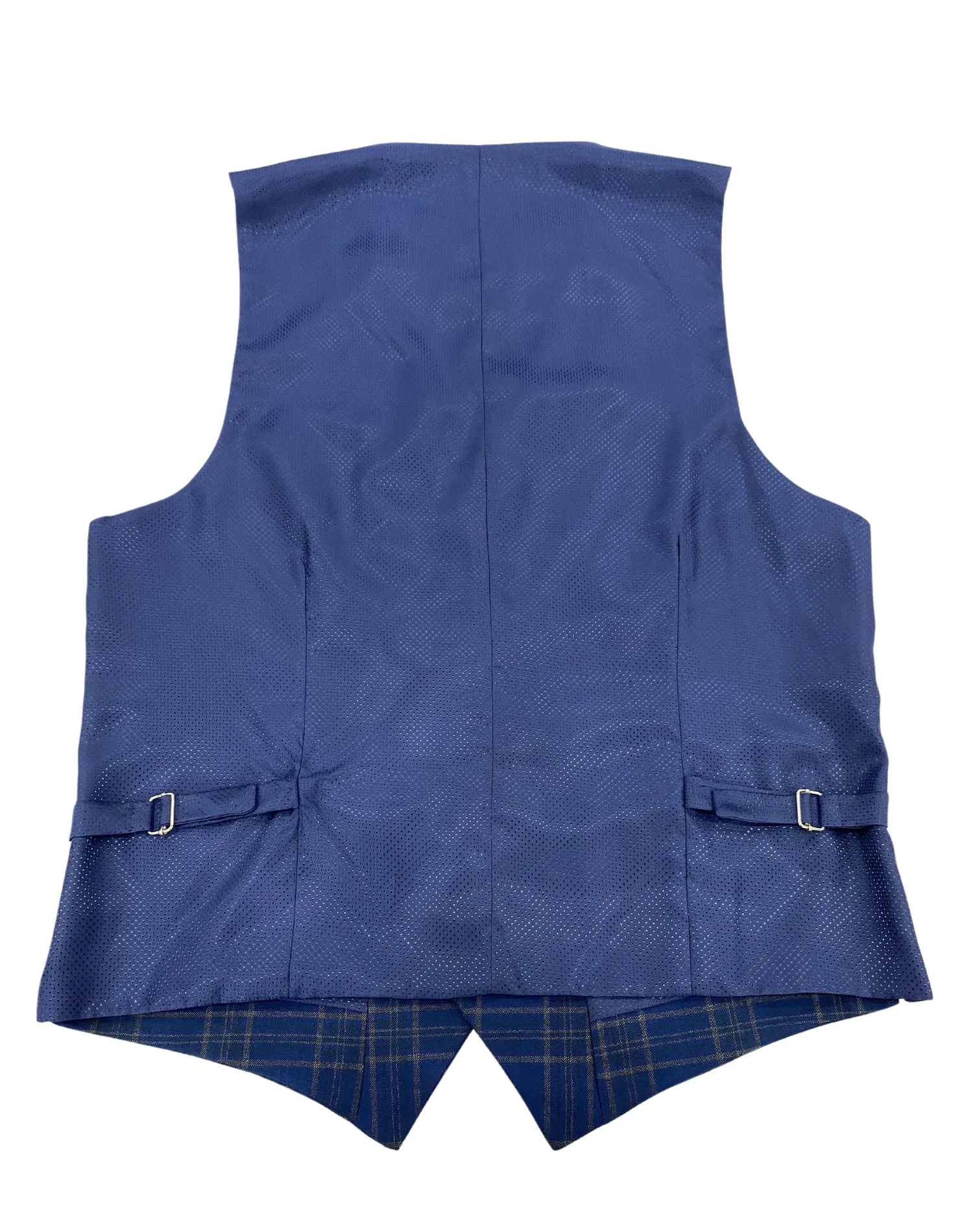 Mazari Plaid Performance Stretch Vest - Navy Blue