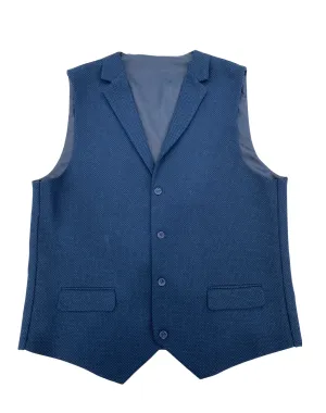 Mazari Textured Performance Stretch Vest - Navy Blue