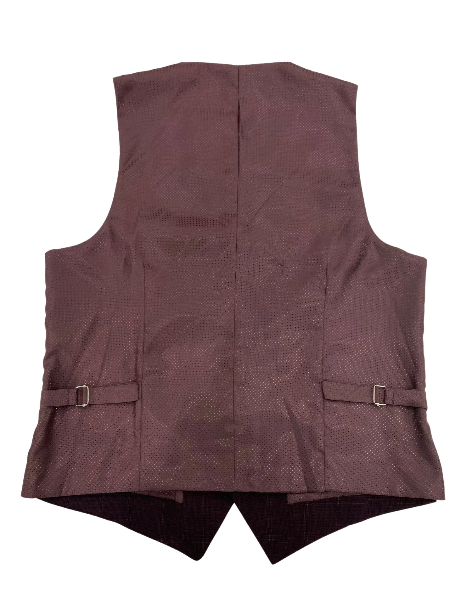 Mazari Windowpane Performance Stretch Vest - Burgundy Wine