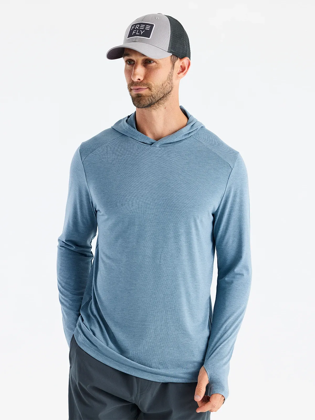 Men's Bamboo Shade Hoodie - Heather Slate Blue
