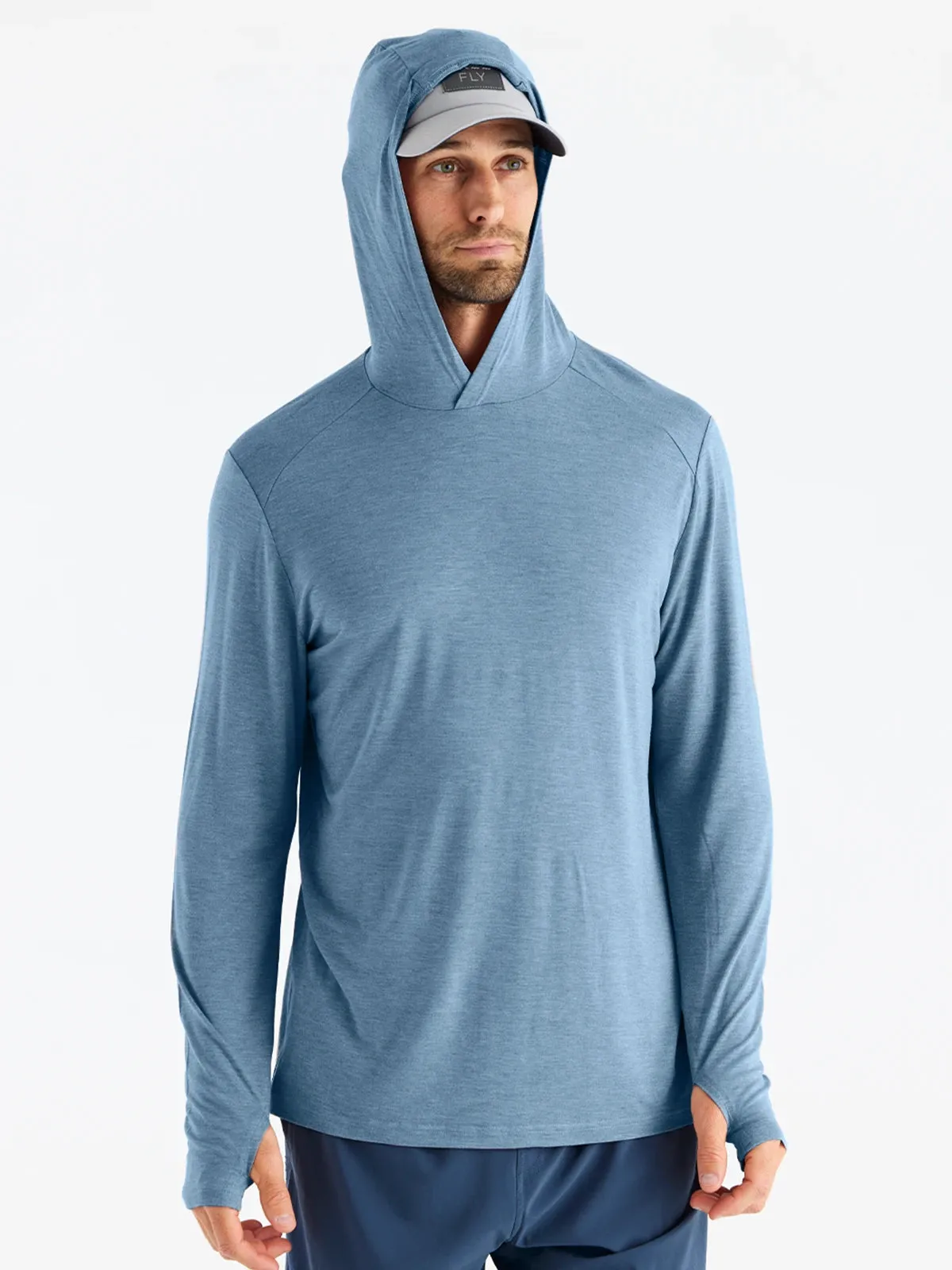 Men's Bamboo Shade Hoodie - Heather Slate Blue