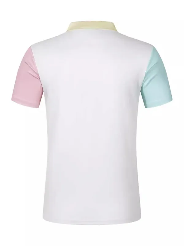 Men's Color-Block Collared Polo Shirt
