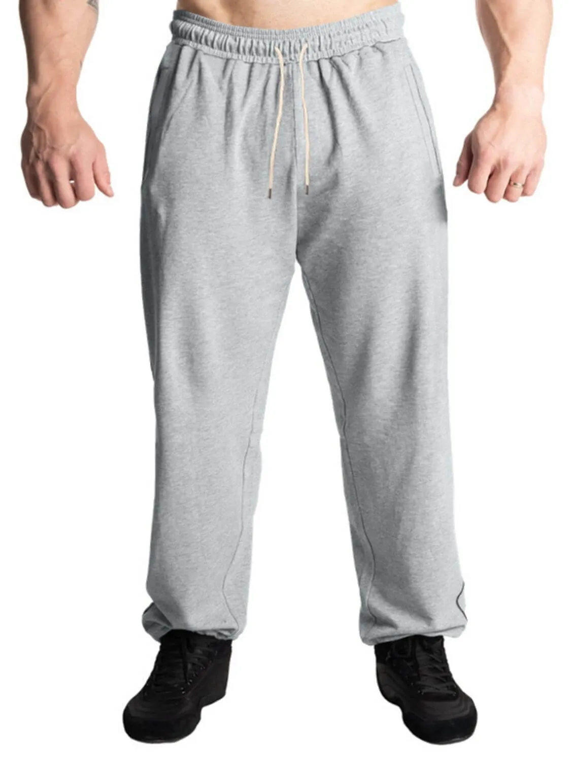 Men's Drawstring Pants with Side Pockets Plus Size