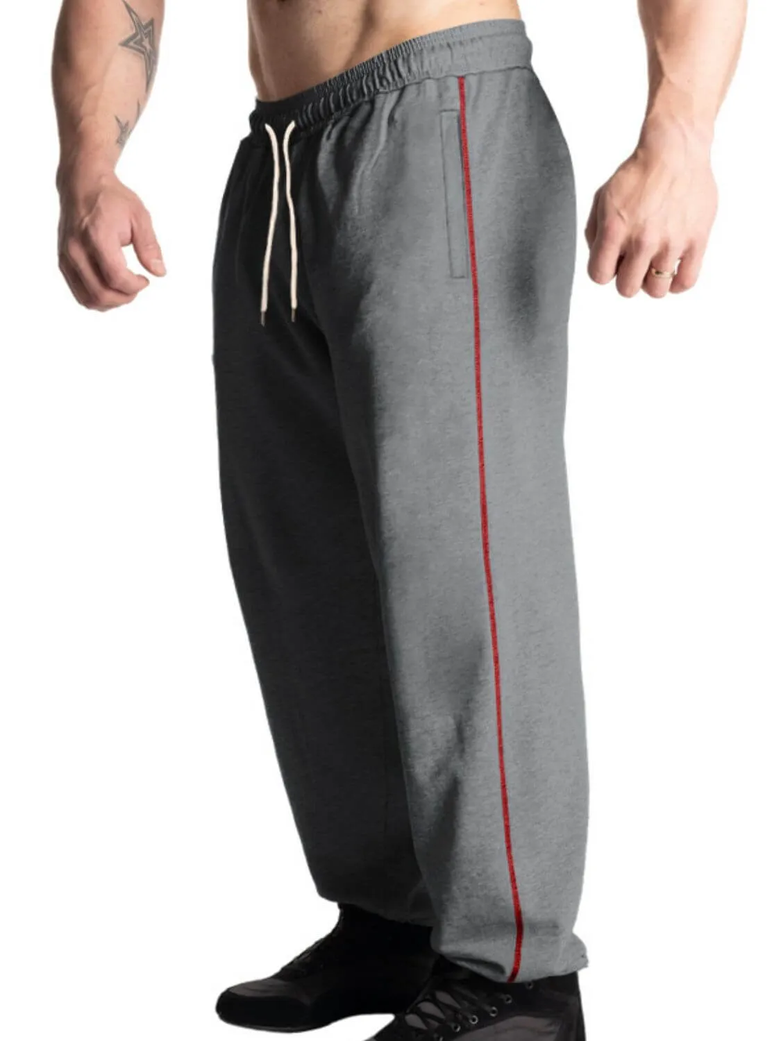 Men's Drawstring Pants with Side Pockets Plus Size