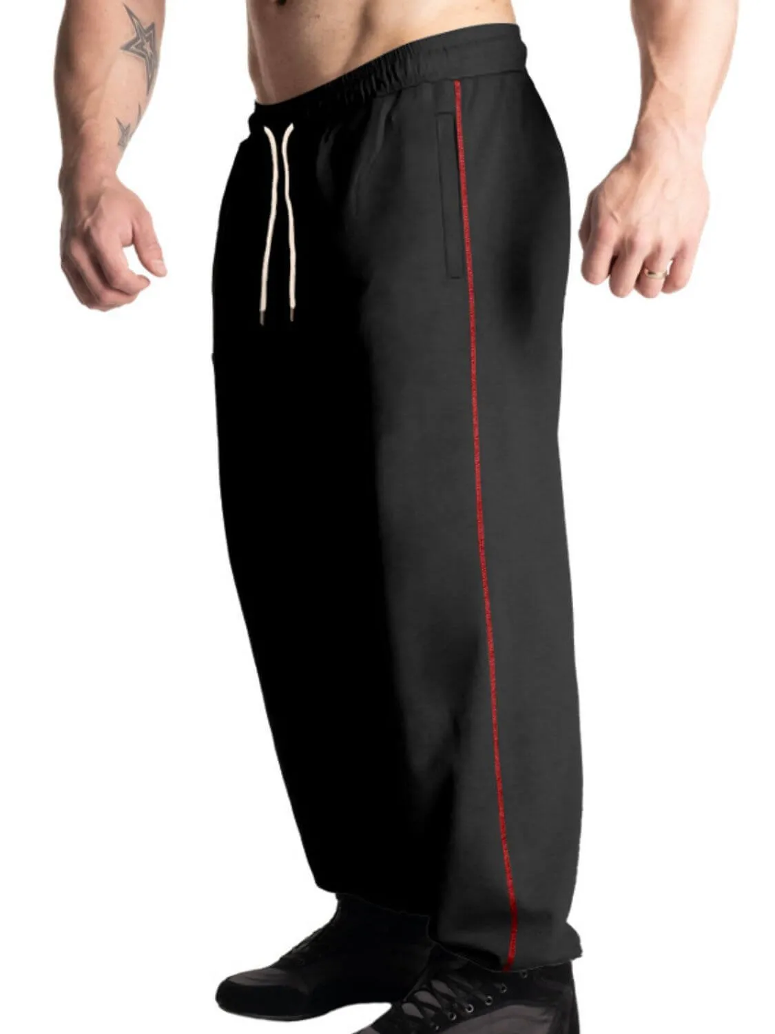 Men's Drawstring Pants with Side Pockets Plus Size