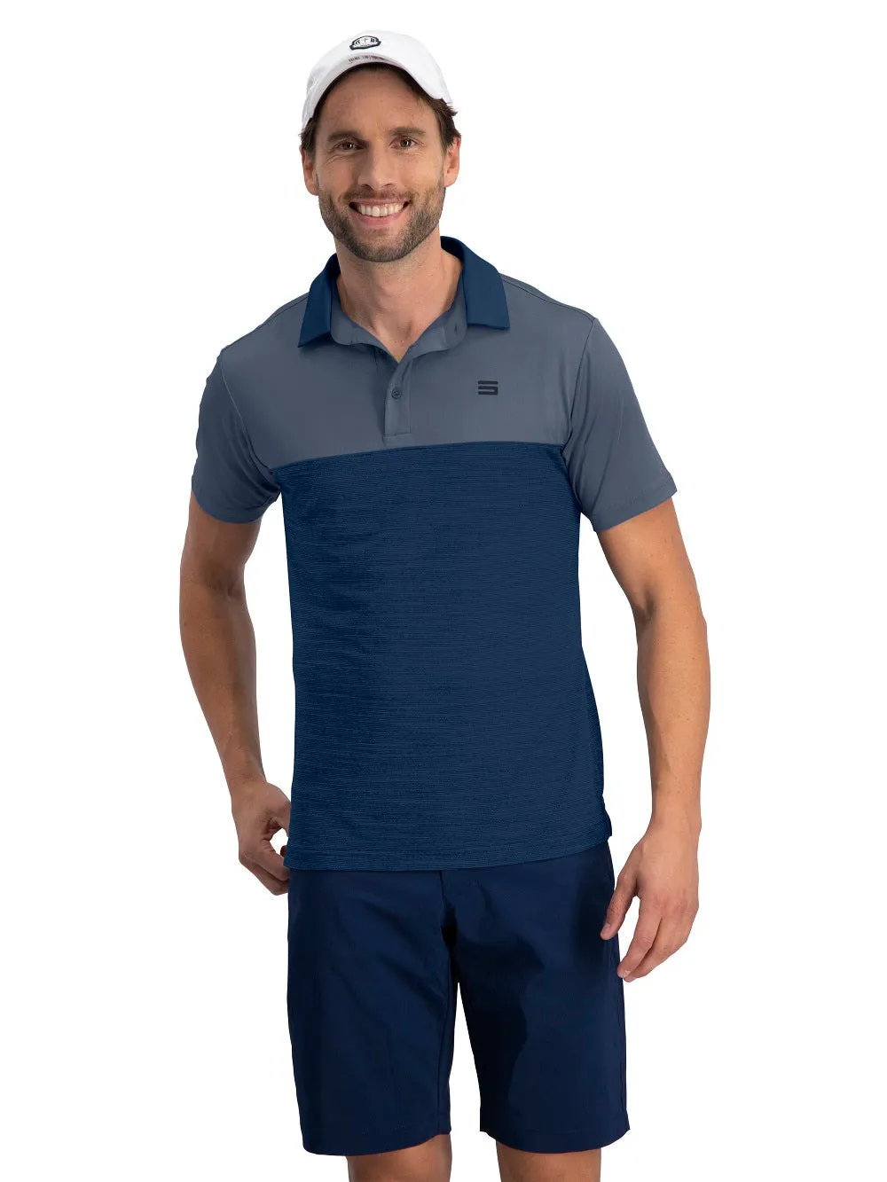 Men's Heathered Two-Tone Golf Polo (Select Colors Only)