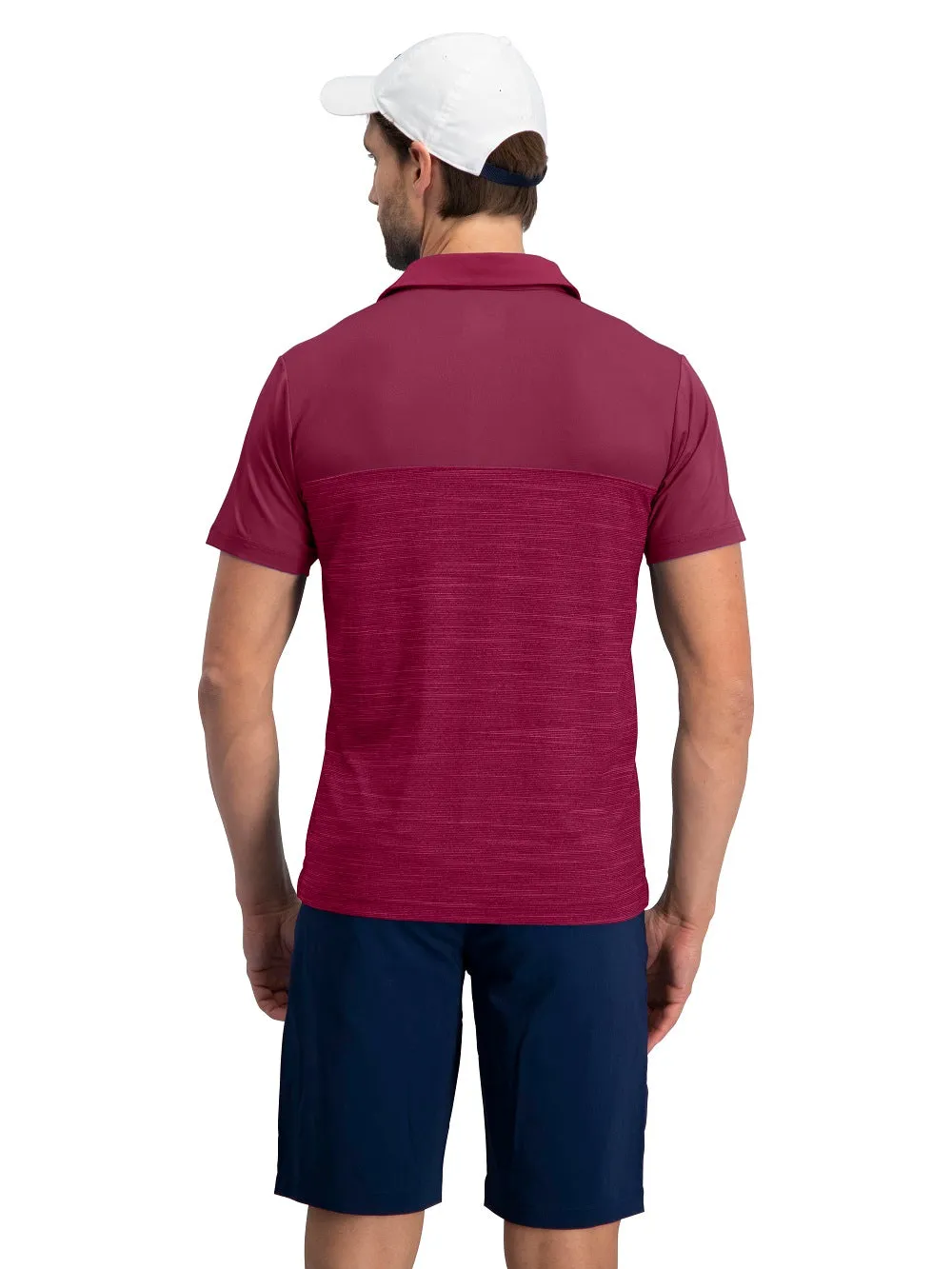 Men's Heathered Two-Tone Golf Polo (Select Colors Only)