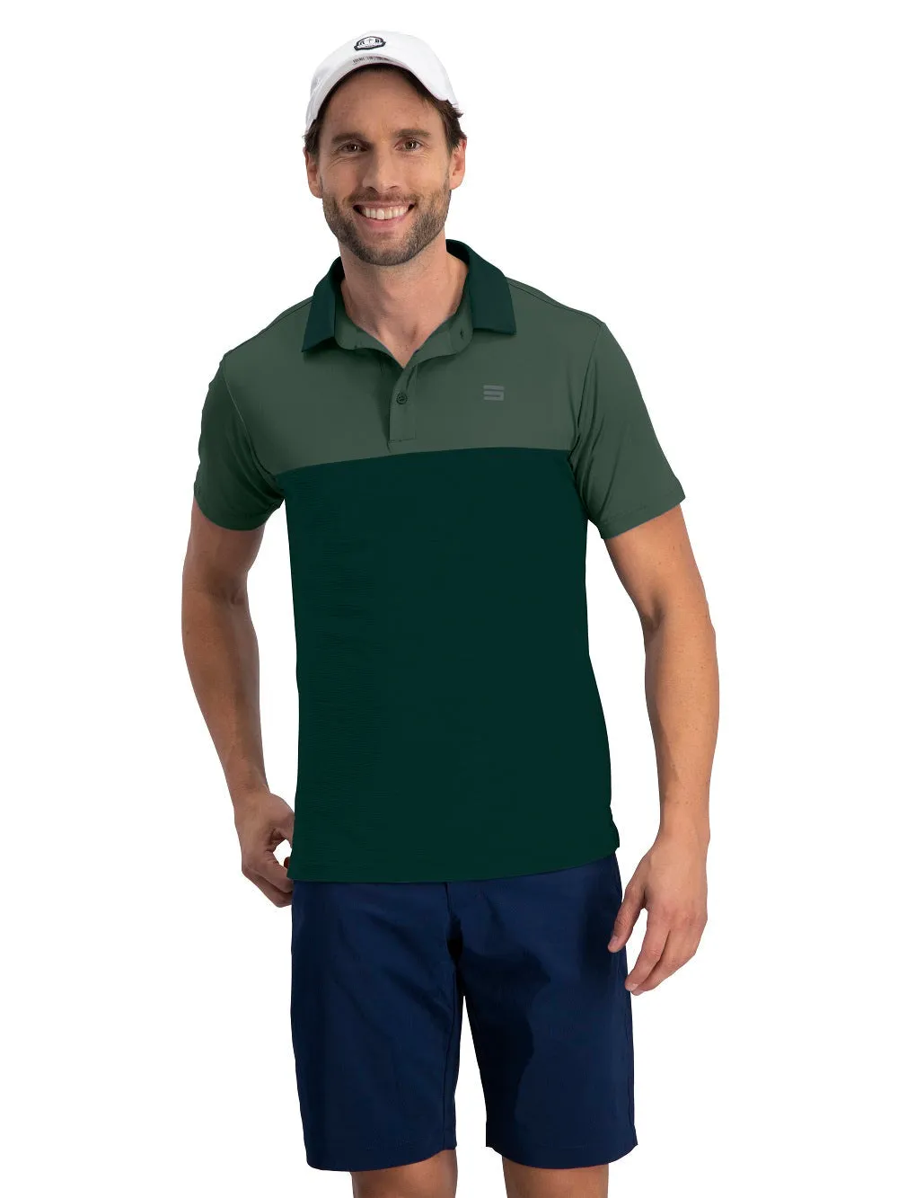 Men's Heathered Two-Tone Golf Polo (Select Colors Only)