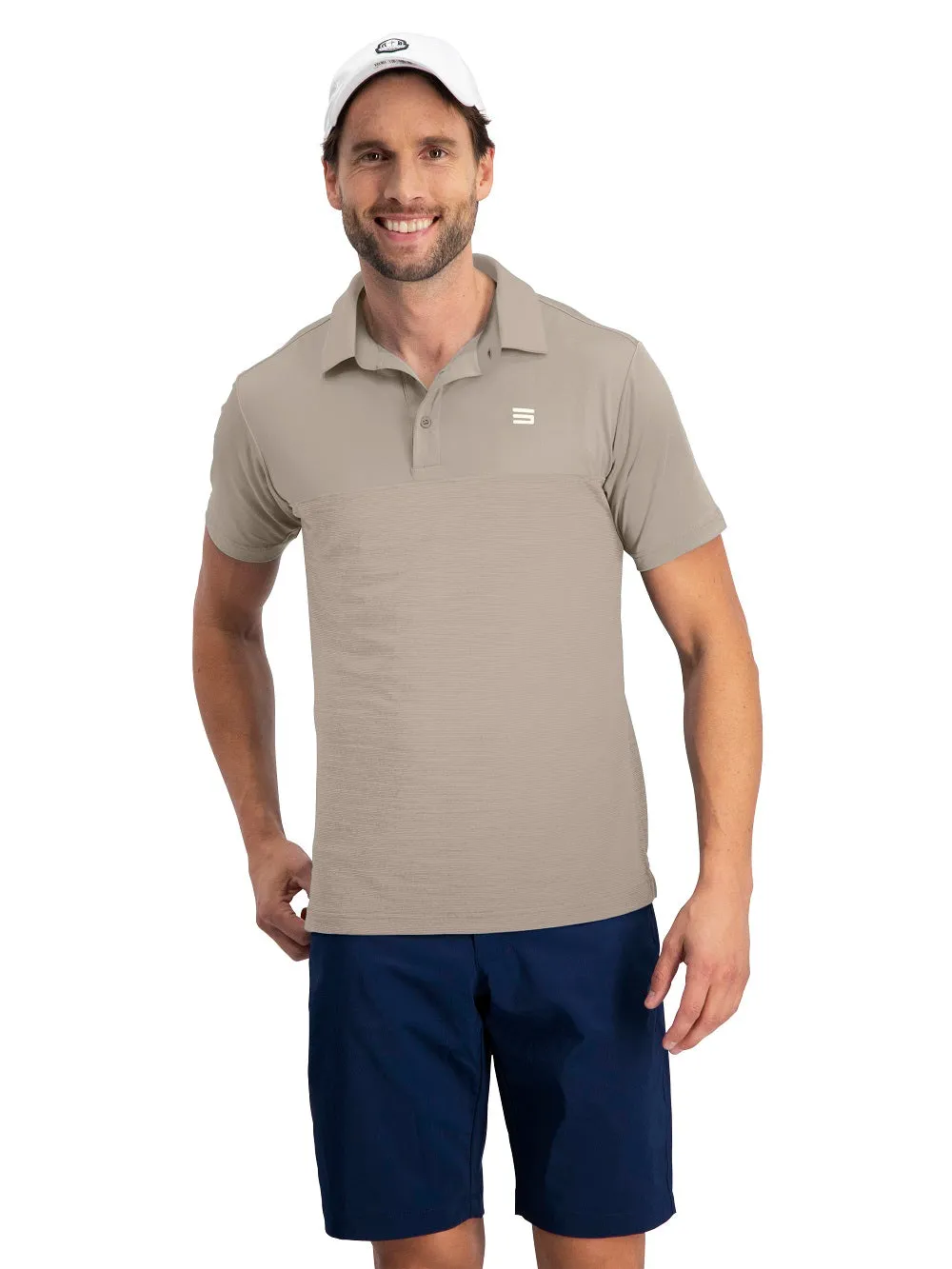 Men's Heathered Two-Tone Golf Polo (Select Colors Only)