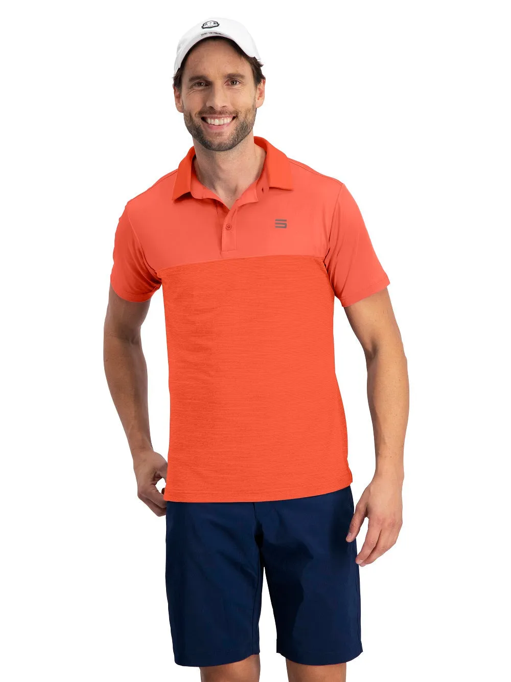 Men's Heathered Two-Tone Golf Polo (Select Colors Only)