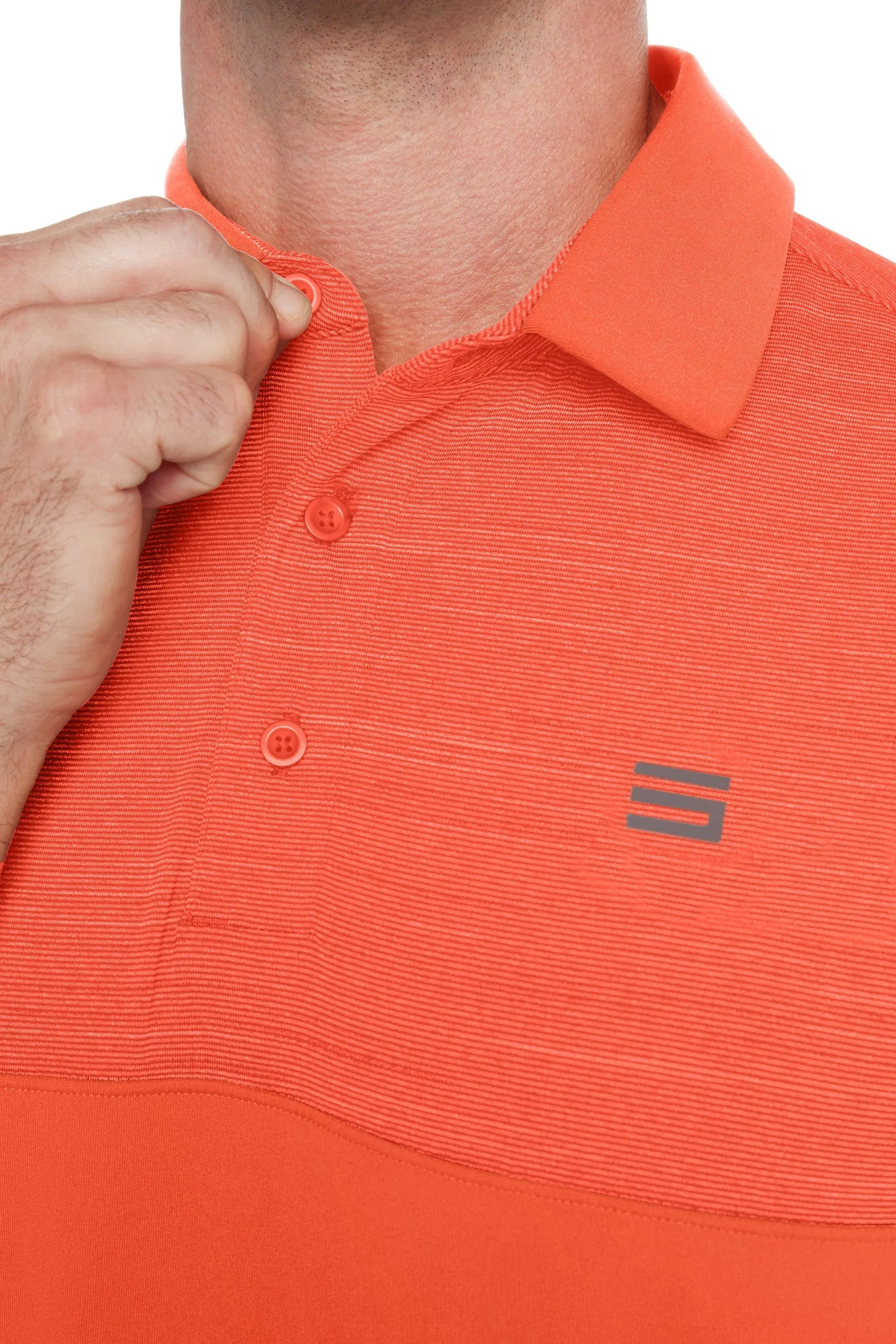 Men's Heathered Two-Tone Golf Polo (Select Colors Only)