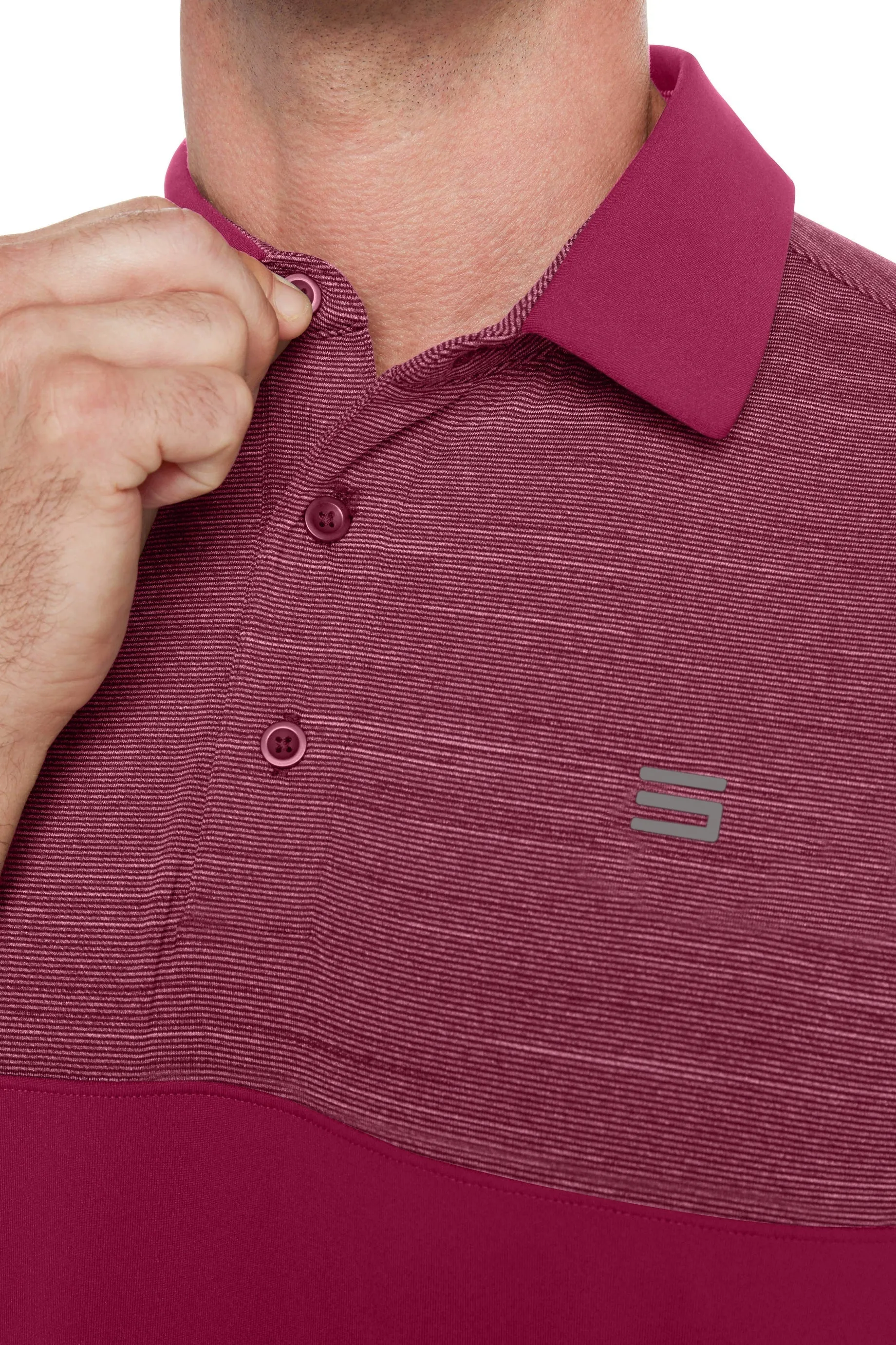 Men's Heathered Two-Tone Golf Polo (Select Colors Only)