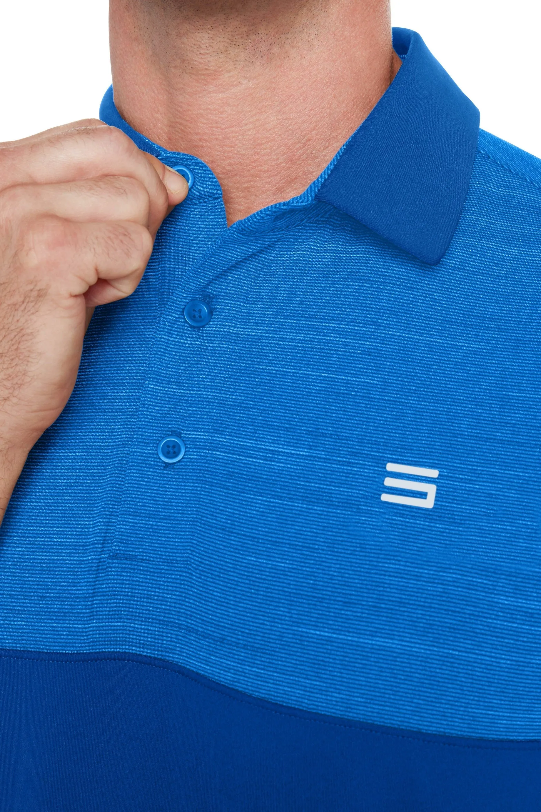 Men's Heathered Two-Tone Golf Polo (Select Colors Only)