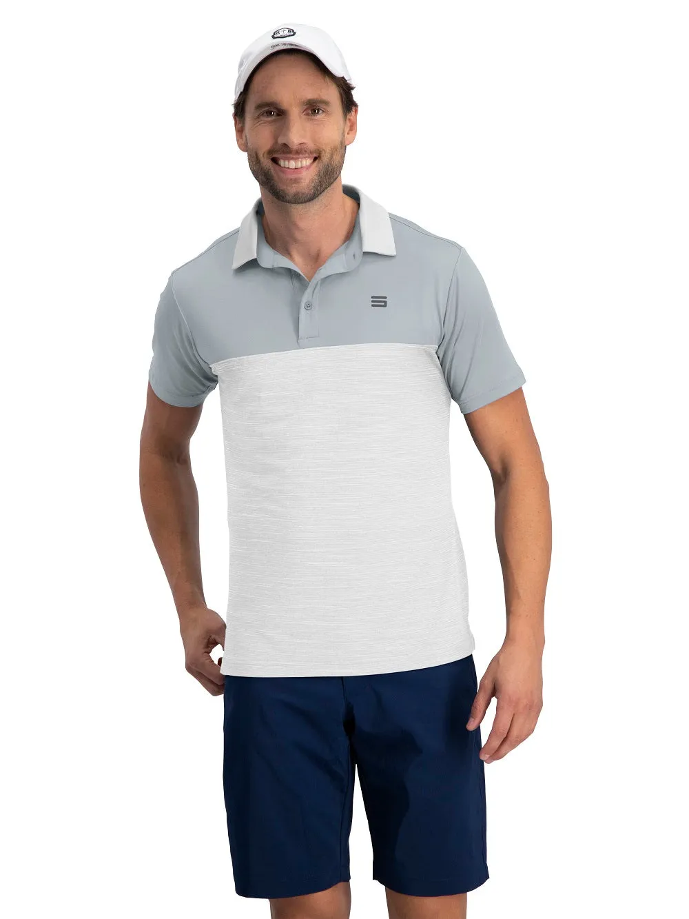Men's Heathered Two-Tone Golf Polo (Select Colors Only)
