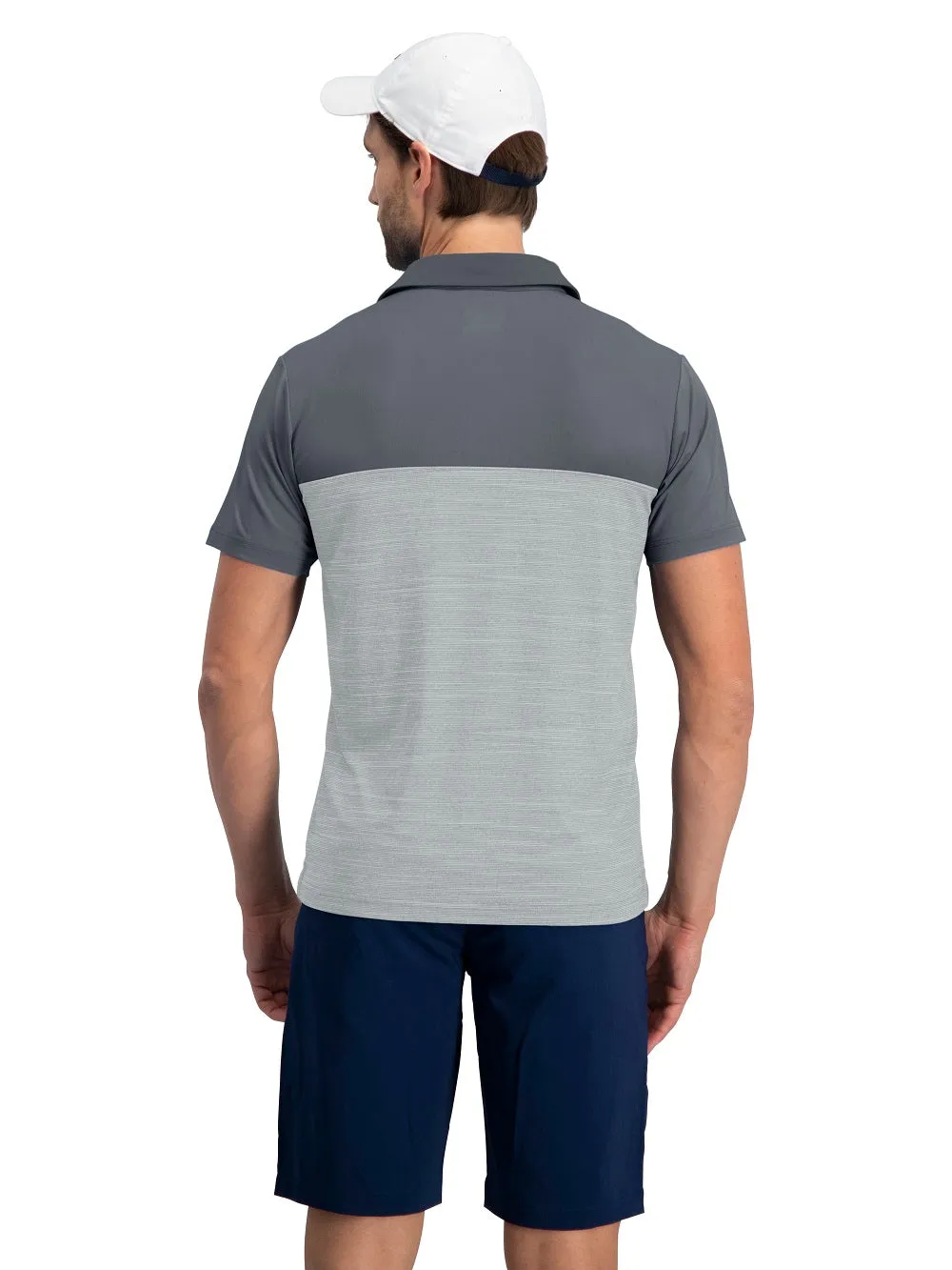 Men's Heathered Two-Tone Golf Polo (Select Colors Only)