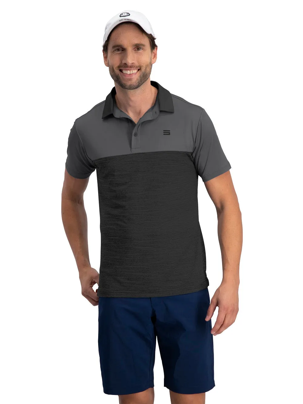 Men's Heathered Two-Tone Golf Polo (Select Colors Only)