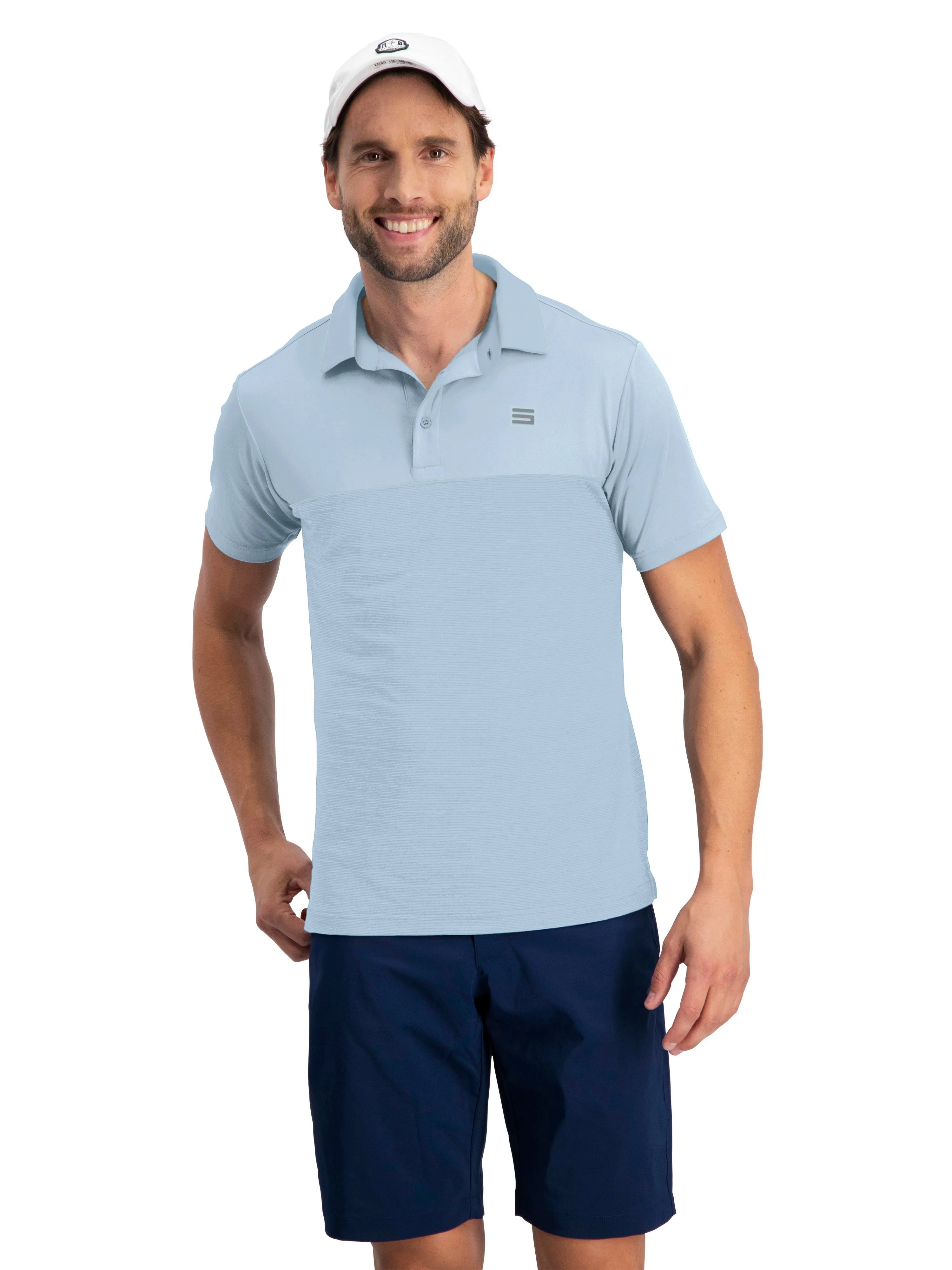Men's Heathered Two-Tone Golf Polo (Select Colors Only)