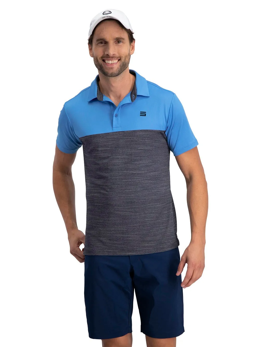 Men's Heathered Two-Tone Golf Polo (Select Colors Only)