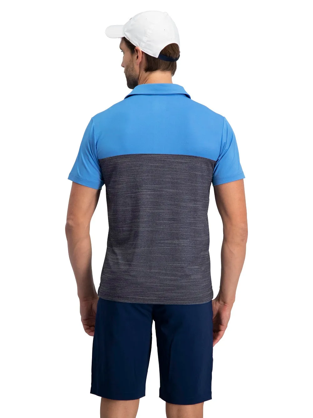 Men's Heathered Two-Tone Golf Polo (Select Colors Only)