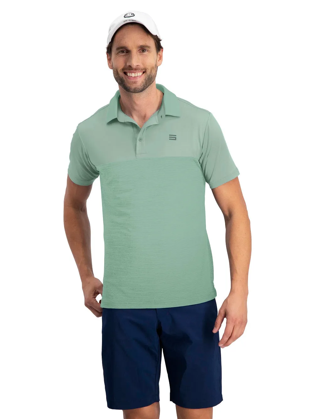 Men's Heathered Two-Tone Golf Polo (Select Colors Only)