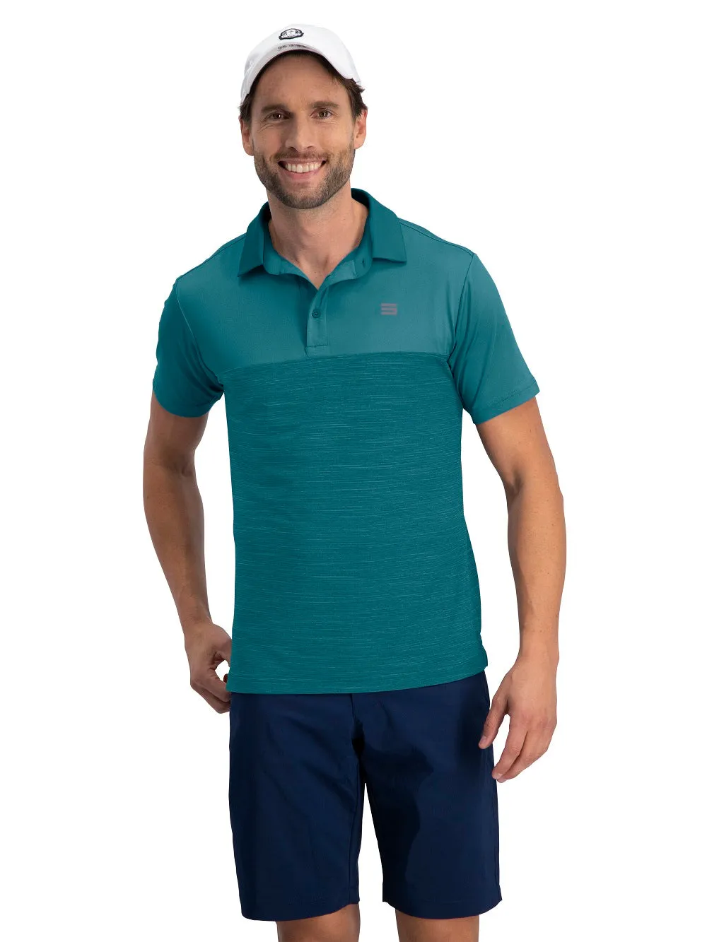 Men's Heathered Two-Tone Golf Polo (Select Colors Only)