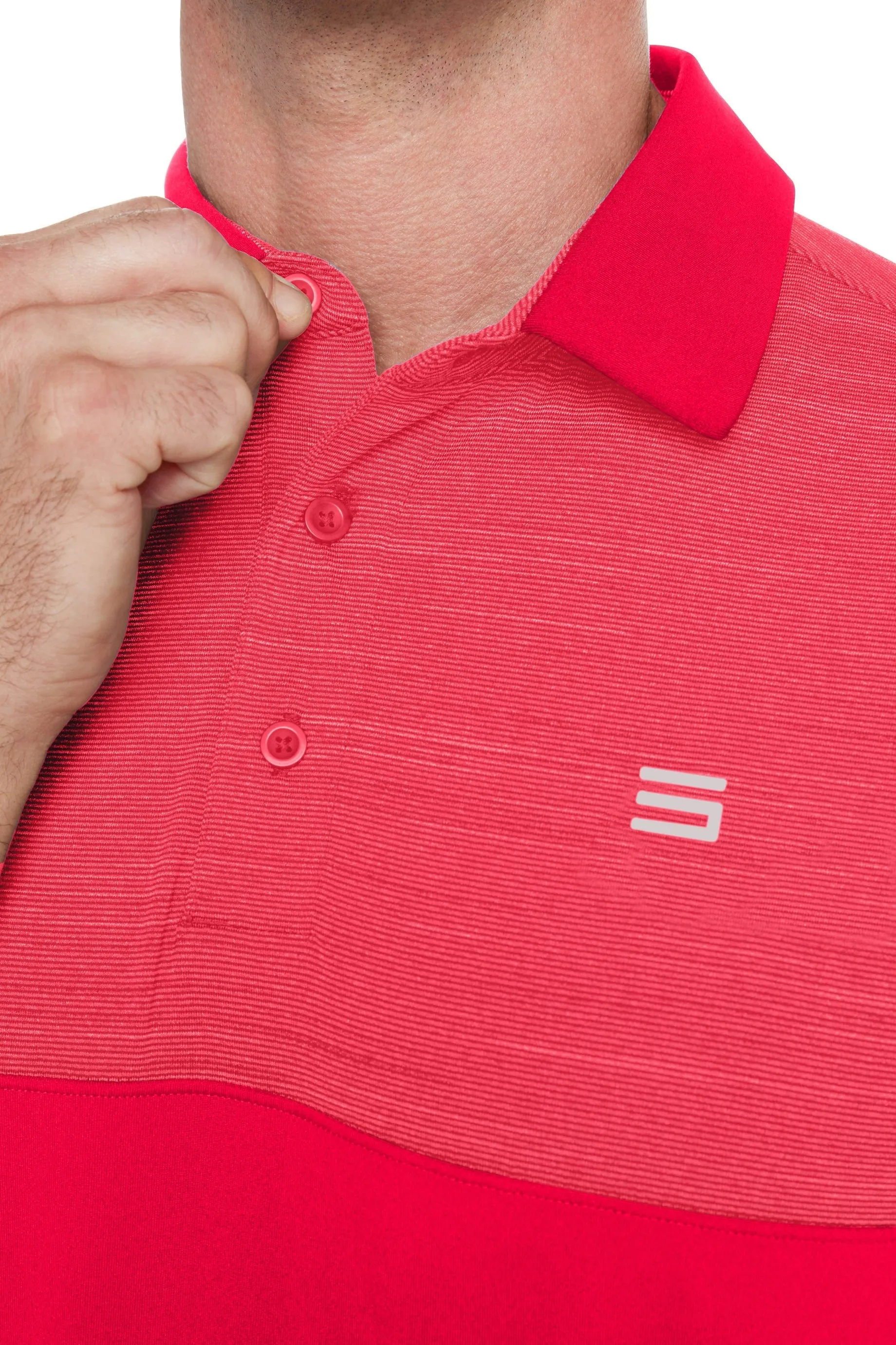 Men's Heathered Two-Tone Golf Polo (Select Colors Only)